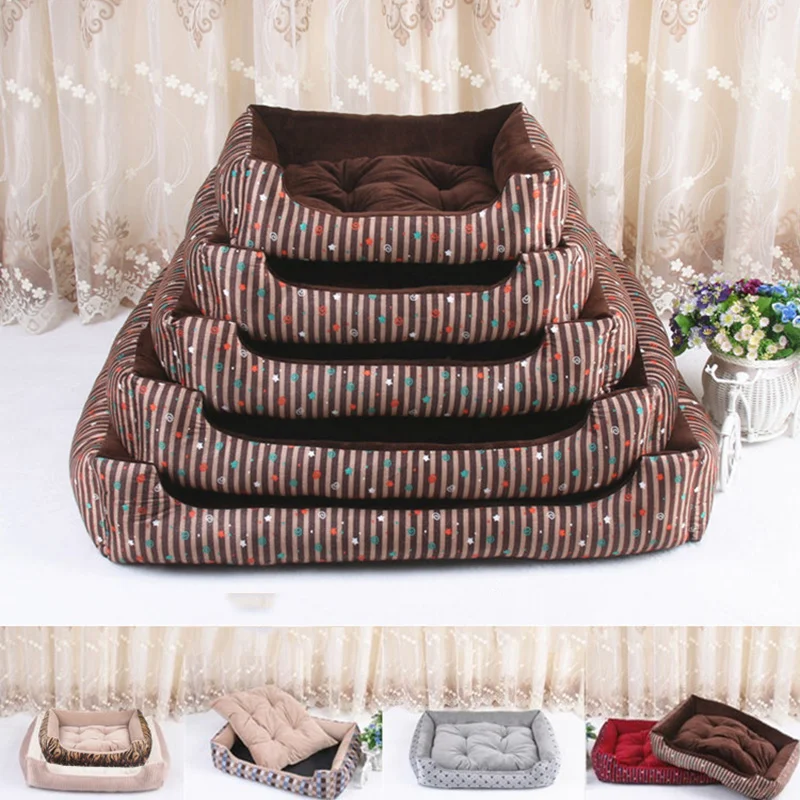 Printed Dog Bed Mats Soft Sofa Kennels Detachable Pet Pads for Small