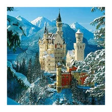 Пользовательские diamond картина замок снега Кошки вышивка крестиком Снеговик санта-клаус дар home decor diy pintura стразами ponto cruz