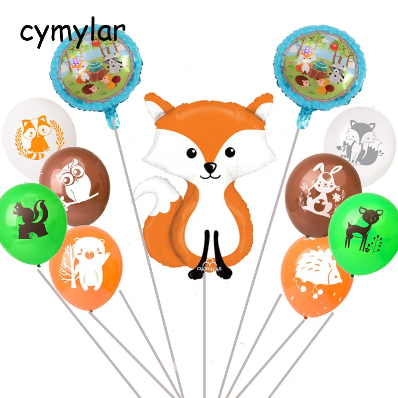 

Woodland Fox squirrel hedgehog raccoon latex balloons Baby Shower Birthday Party Decorations Globos