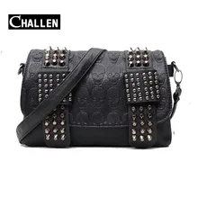 luxury handbags women bag designer pu leather women’s bag rivet chain messenger shoulder bags female skull clutch famous brand