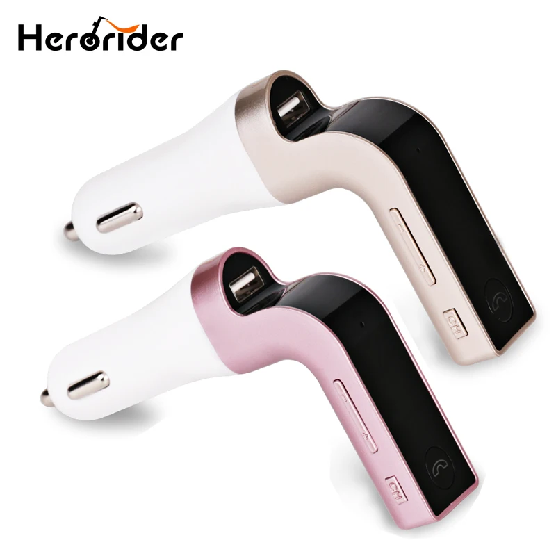 

Herorider Handsfree USB Mp3 Wireless Car Fm Transmitter Bluetooth Mini Fm Transmitter Car Kit Mp3 Player LCD Car Accessories