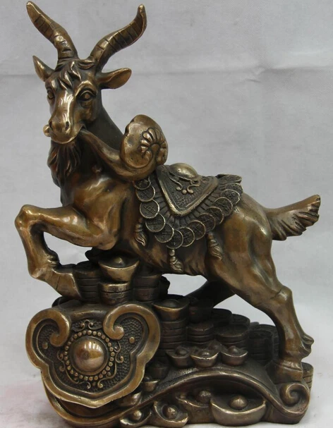 

bi001502 Bronze Sheep Goat Buddha God Statue