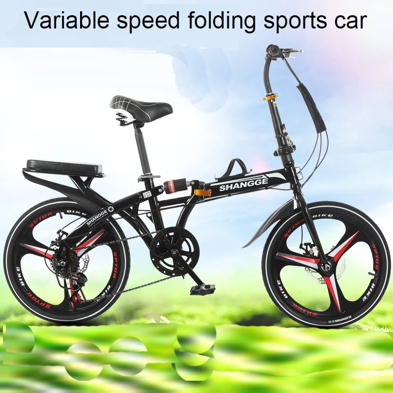 Top Folding Bicycle 16-Inch Single-Speed Three-Knife Disc Brake For Adult Men And Women Ultra-Light Students Portable Small Bicycle 10