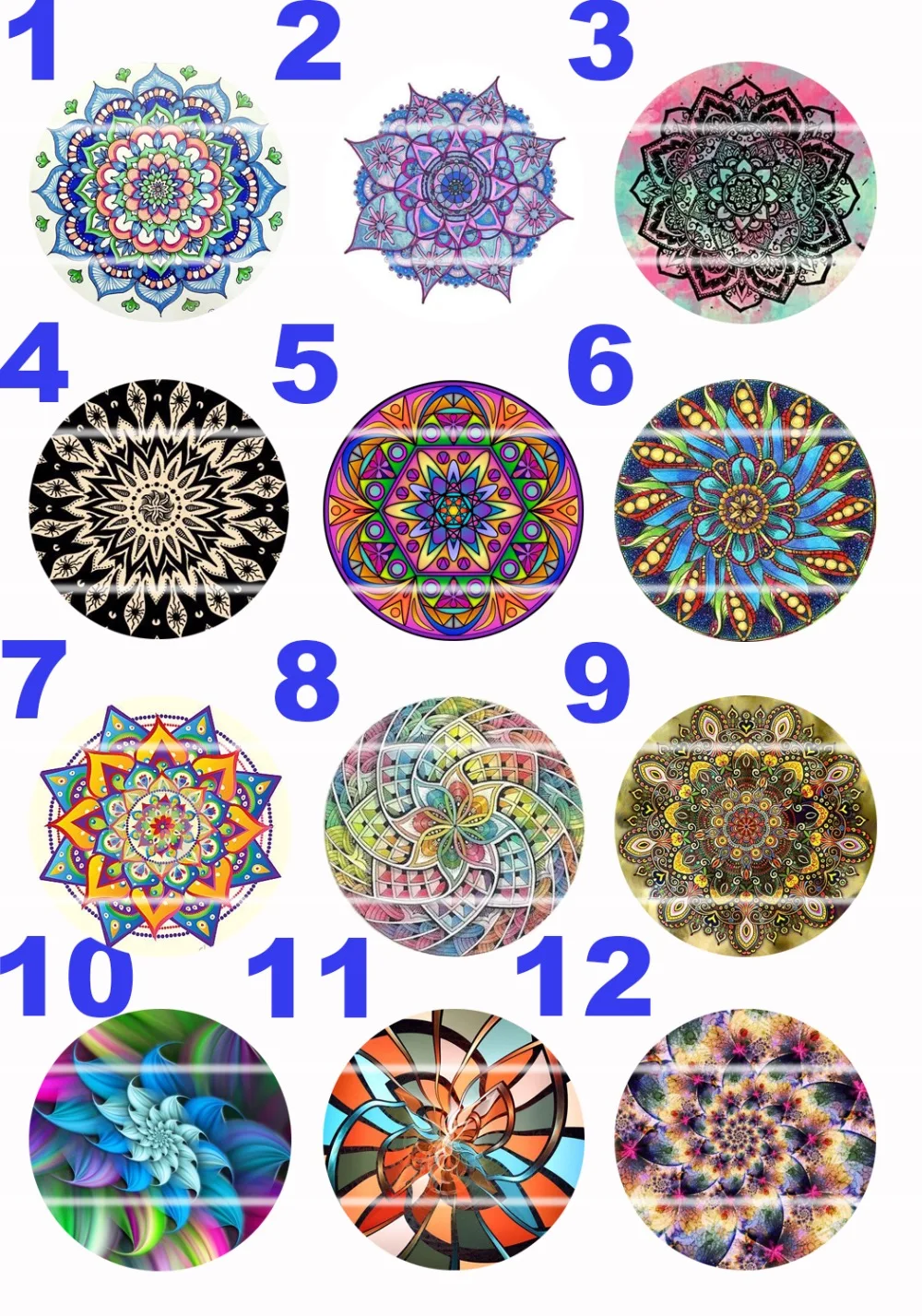 Handmade 10~25mm Colorful picture Retro Round Glass Cabochons for Necklace Decoration and Phone Chain Accessaries 60 /pcs-82 | Украшения и
