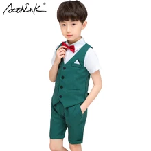 ActhInK 2019 Summer New 3Pcs Boys Formal Waistcoat Suit Boys Striped Suit Boys Vest Suit With Bowtie School Boys Uniform ActhInK 2019 Summer New 3Pcs Boys Formal Waistcoat Suit Boys Striped Suit Boys Vest Suit With Bowtie School Boys Uniform