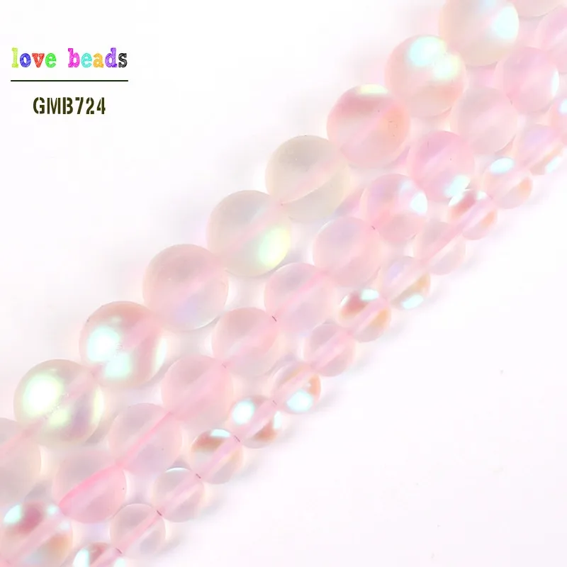 

Matte Pink Stone Round Loose Beads For Jewelry Making Diy Bracelet Necklace 6/8/10/12mm Pick Size 15inches