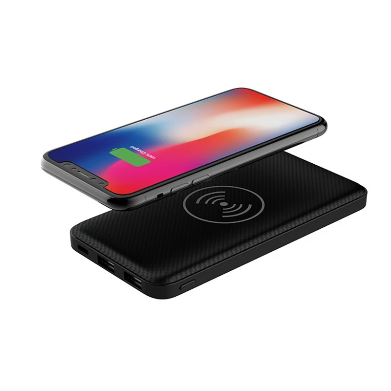New Fast QI Wireless Charger Power Bank 10000mah Dual USB External Battery Charger Poverbank for iphone X 8 Samsung S8 Note 8
