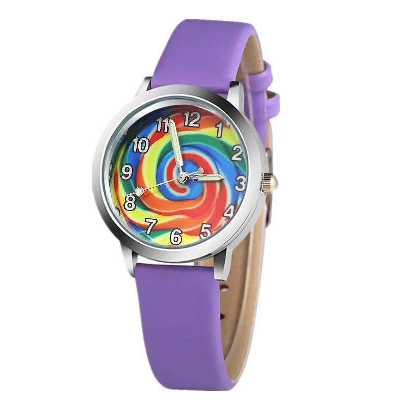 Новые детские часы с узором из желе и кожи, модные кварцевые часы для студентов, детские спортивные наручные часы для мальчиков и девочек