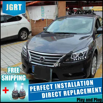 

2PCS LED Headlights For Nissan Sentra 2012-2014 Car Led Lights Double Xenon Lens Car Accessories Daytime Running Lights