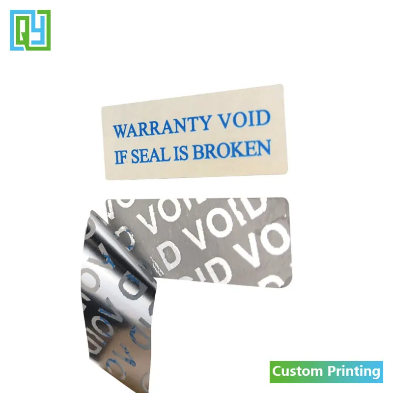 

500pcs/lot 25x10mm Free shipping Wholesale printed label warranty VOID if seal is broken Silver tamper evident security stickers