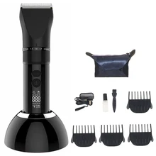 Парикмахерская электрическая машинка для стрижки волос перезаряжаемый триммер для волос титановое керамическое лезвие ЖК-дисплей салон для мужчин машинка для стрижки волос