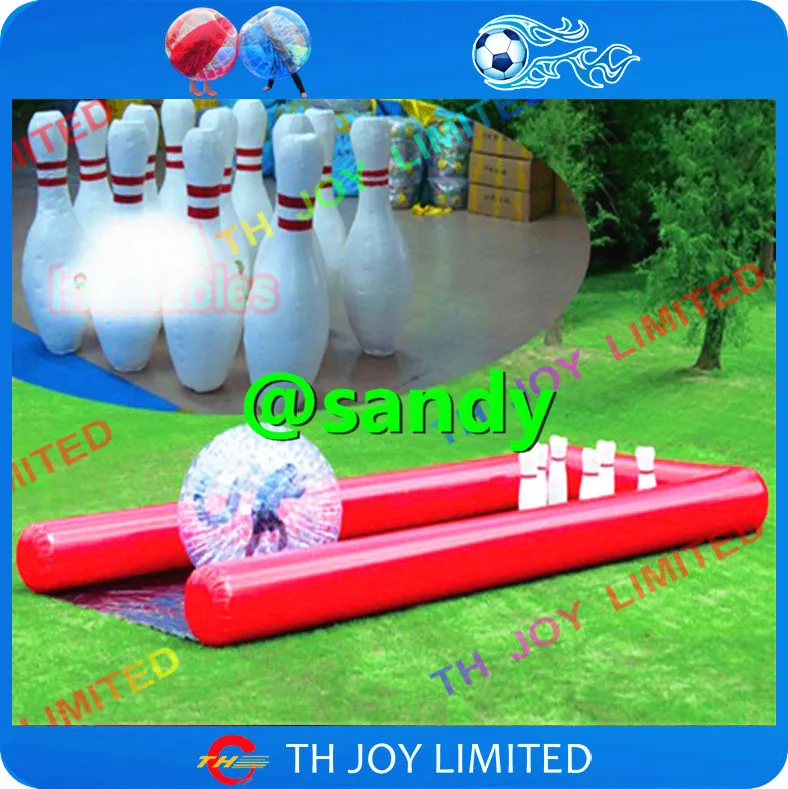 free air ship to door,Inflatable human bowling game,lane game giant inflatable bowling set game