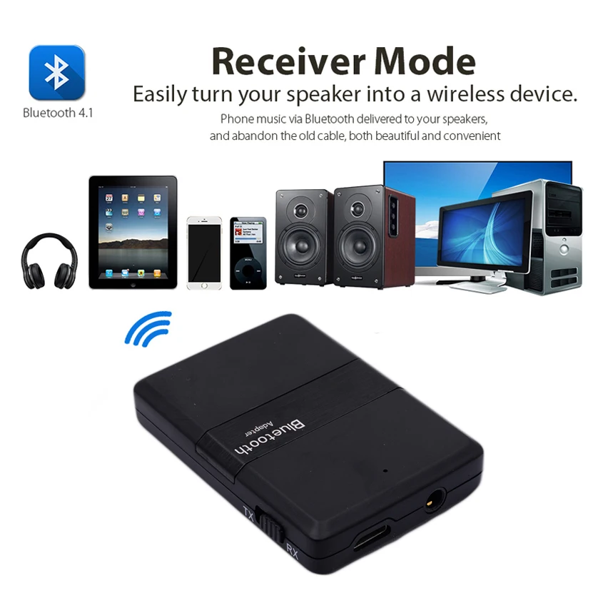 Портативный беспроводной bluetooth передатчик Psttl 2 в 1 приемник AUX аудио адаптер один