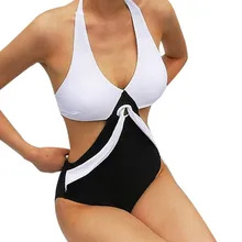 Женский купальник цельный купальник пуш-ап бикини лоскутный купальный костюм 1-23