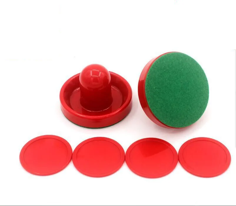 

By DHL 100sets Air Hockey Accessories 76mm Goalies & 52mm Puck Felt Pusher mallet Adult Table games entertaining toys