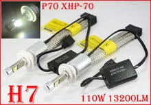 1 Set P70 110W 13200LM H7 Car LED Headlight Kit XHP70 Chip Fanless Super White 6000K Driving Fog Lamp Bulb H4 H8 H11 9005/6 9012