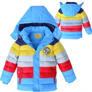 

European Style Winter Jacket Casual Kids Boys Winter Jacket Boy Fashion Winter Jacket For Kids Striped Children Clothes