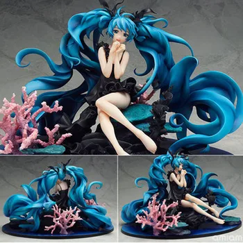 

Japanese Anime Vocaloid Hatsune Miku Deep Sea Coral Reef Action Figure Sitting Position PVC Cartoon Toys Collectible Model Gift