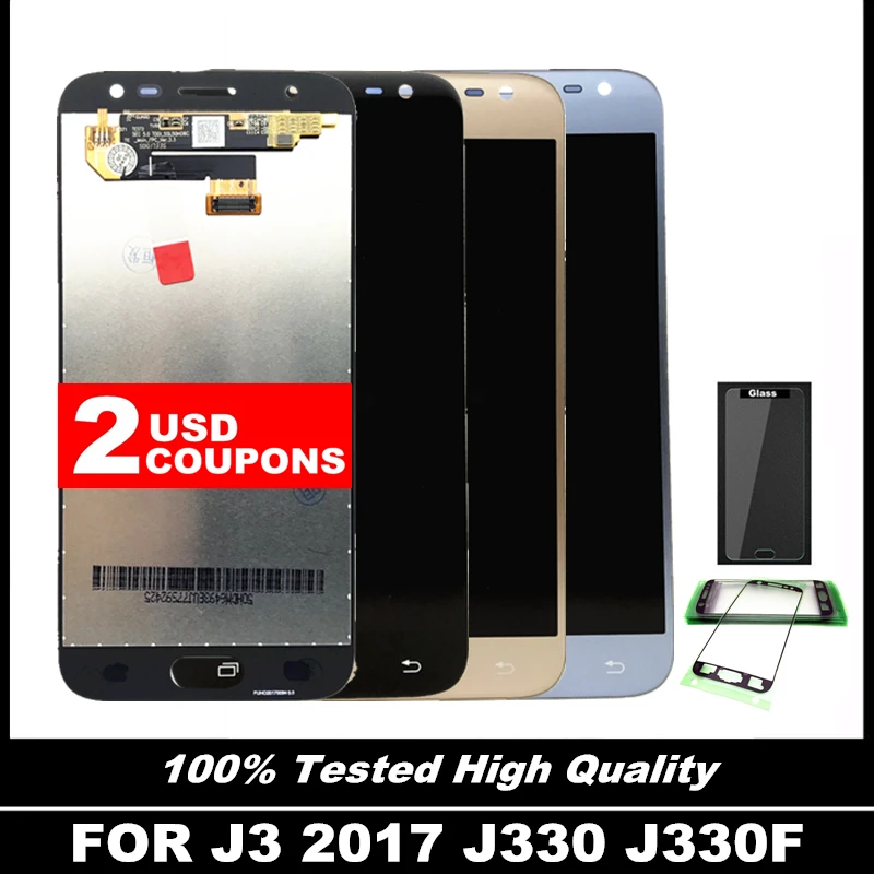 

100% Tested LCD Replacement For Samsung Galaxy J3 2017 J330 J330F SM-J330 Phone Display with Touch Screen Digitizer Assembly