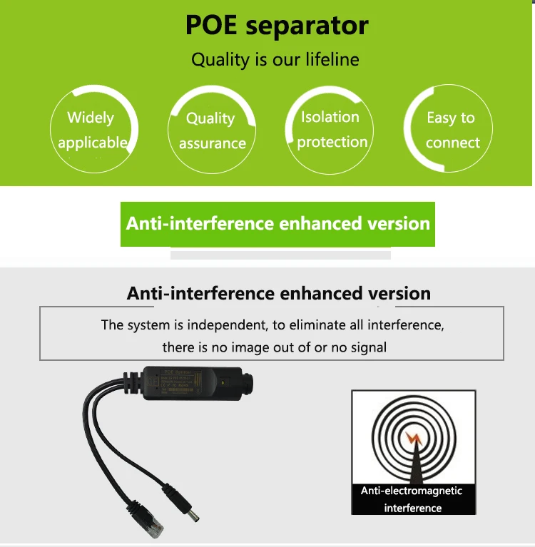 PANDUN водонепроницаемый Изолированный стандартный POE сепаратор источник питания 48 В поворачивается 12 В мониторинг сети Блок питания разделение модуля