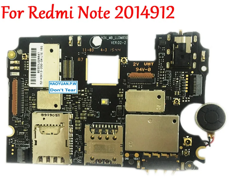

Tested Full Work Original Unlock Motherboard For Xiaomi Hongmi Redmi Note 1 1s 2014912 2014916 Logic Circuit Board Electronic