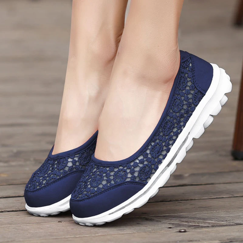 Shoes Women Sneakers Vulcanized shoes Slip on Air Mesh Vulcanized Shoes ...