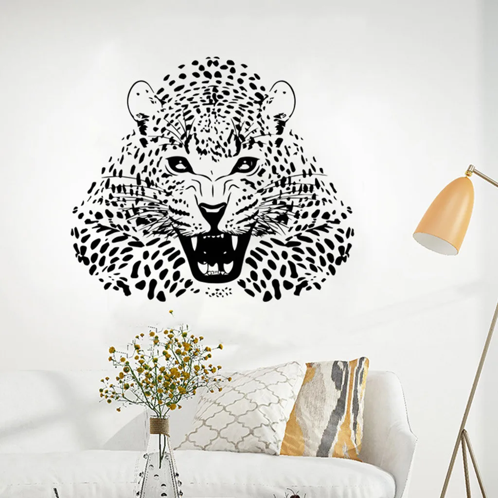 Голова леопардовой стены художественные наклейки на стену DIY съемные обои ПВХ