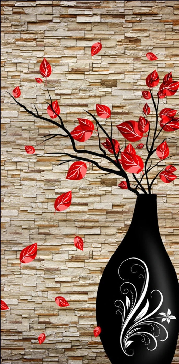 Wellyu пользовательские обои 3D стерео ваза кирпичная стена цветок Vestel ТВ фон декоративная живопись papel де parede 3d обои