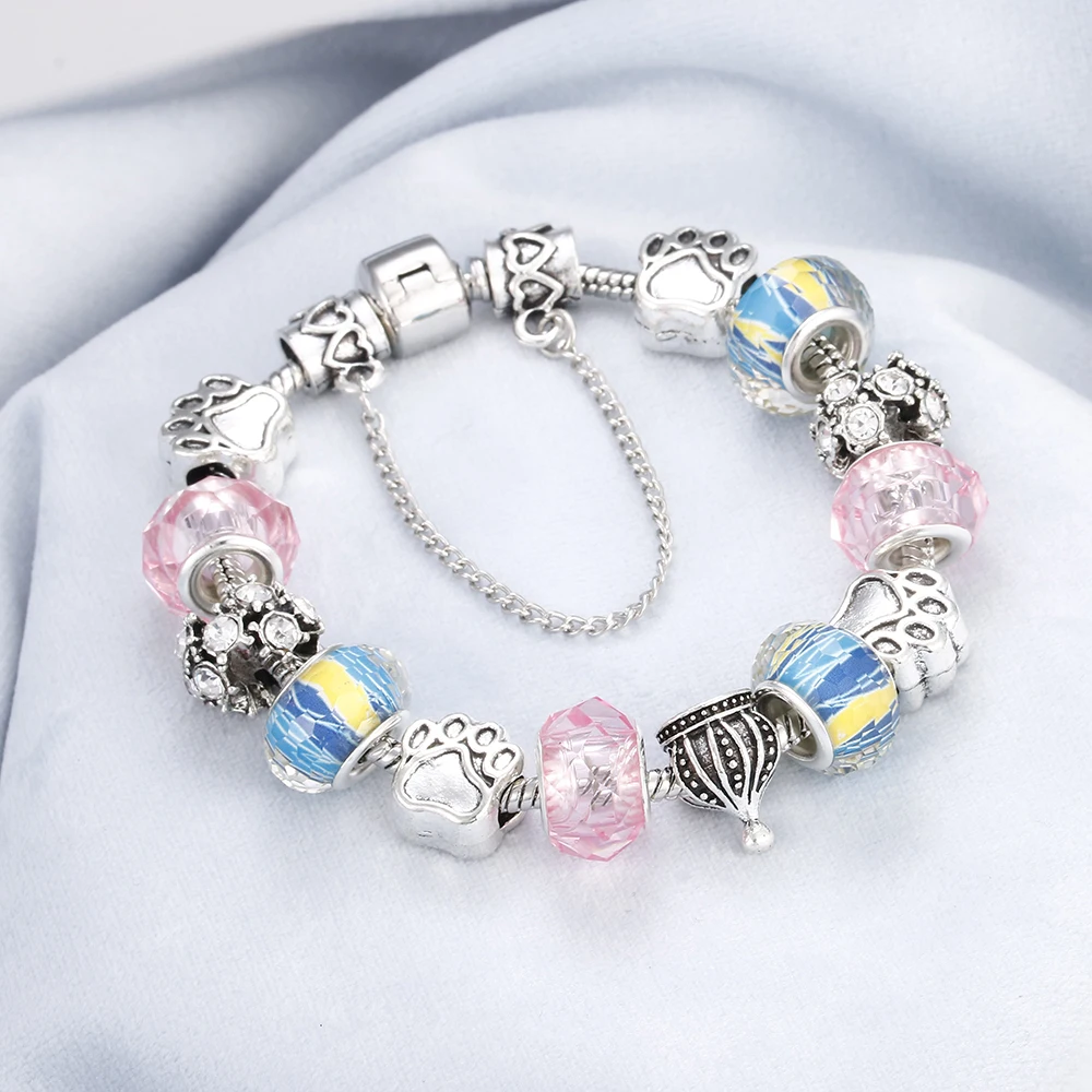 Любовь серебряный Сердце Звезда кристалл оберег бусины для браслета Роскошные подходят для женщин браслеты и браслеты Винтаж Pulseira ювелирные изделия подарок