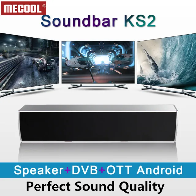 MECOOL KS2 звуковая панель DVB-T2 Android Smart tv Box S905 четырехъядерный 1 ГБ 8 ГБ чистый динамик Android телеприставка медиаплеер