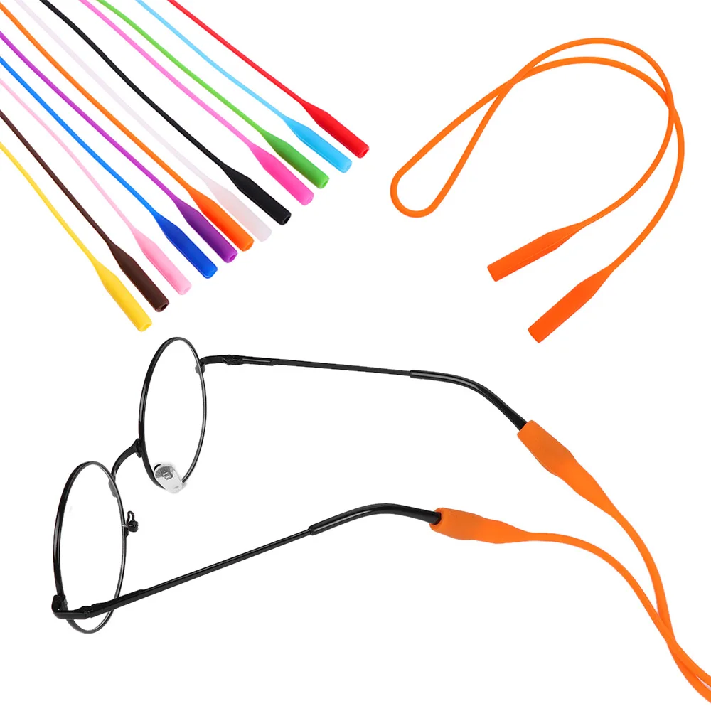 1 шт., яркие цвета, эластичные силиконовые ремни для очков, цепочка для солнцезащитных очков, спортивные противоскользящие веревки для очков