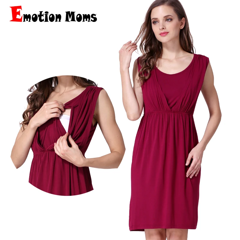 

Emotion Moms New Summer maternity Clothes Breastfeeding Vest skirt Sleeveless Maternity Dresses For Pregnant Women Nursing dress