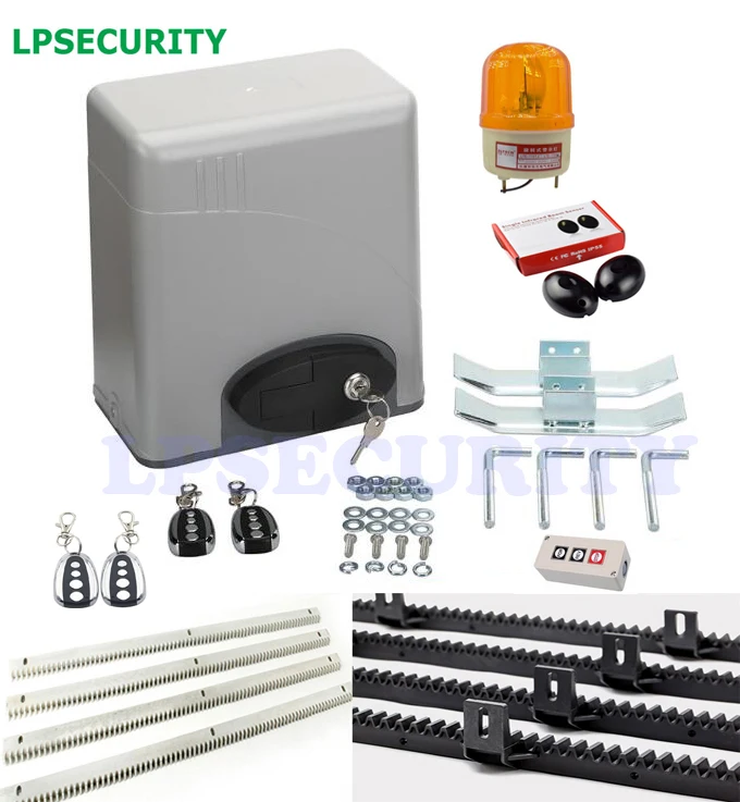1400lbs 600kg Home villa Electric automatic gate door motor operator with keypad, lamp, photocell,4m/5m nylon rack(GSM optional)