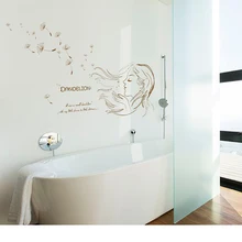 SK7048 Girl Wall Stickers DIY Dandelion Flowers Mural Decals for Kids Rooms Baby Bedroom Home Decoration