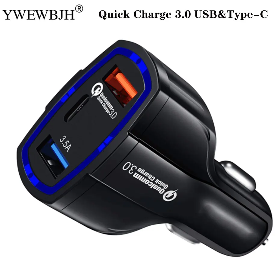 

YWEWBJH Car USB Charger Quick Charge 3.0 Mobile Phone Charger Dual USB Fast QC 3.0 Car Charger for Samsung Tablet Charger