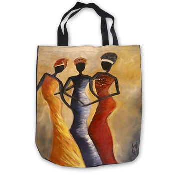

Custom Canvas African Art ToteBags Hand Bags Shopping Bag Casual Beach HandBags Foldable 180713-1-31