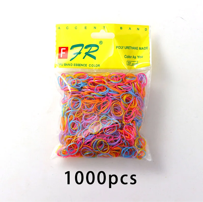 Colour 20 200/1000 шт милые цветные кольца для девочек, Одноразовые эластичные резинки для волос, резинка для хвоста, резинки для волос, Детские аксессуары для волос - Цвет: Colour 20