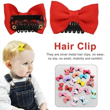 10 unids/pack bebé niñas cabello escaso Clips horquilla con lazo Niño Accesorios para el pelo de niños mini clip de pelo
