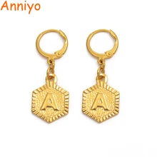 Anniyo A-Z серьги с буквой Женские Английские серьги с буквами алфавита ювелирные изделия золотой цвет начальный(больше букв проверьте мой магазин)#131806