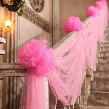 

8pcs/lot Wedding Room Decoration Yarn Flower Ball House Layout Stair Railing Hanging Decoration Wedding Supplies