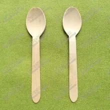 18326#16 см одноразовая деревянная ложка spork Вилка чайная ложка кофейные ложки столовые приборы Экологичные ложки для торта