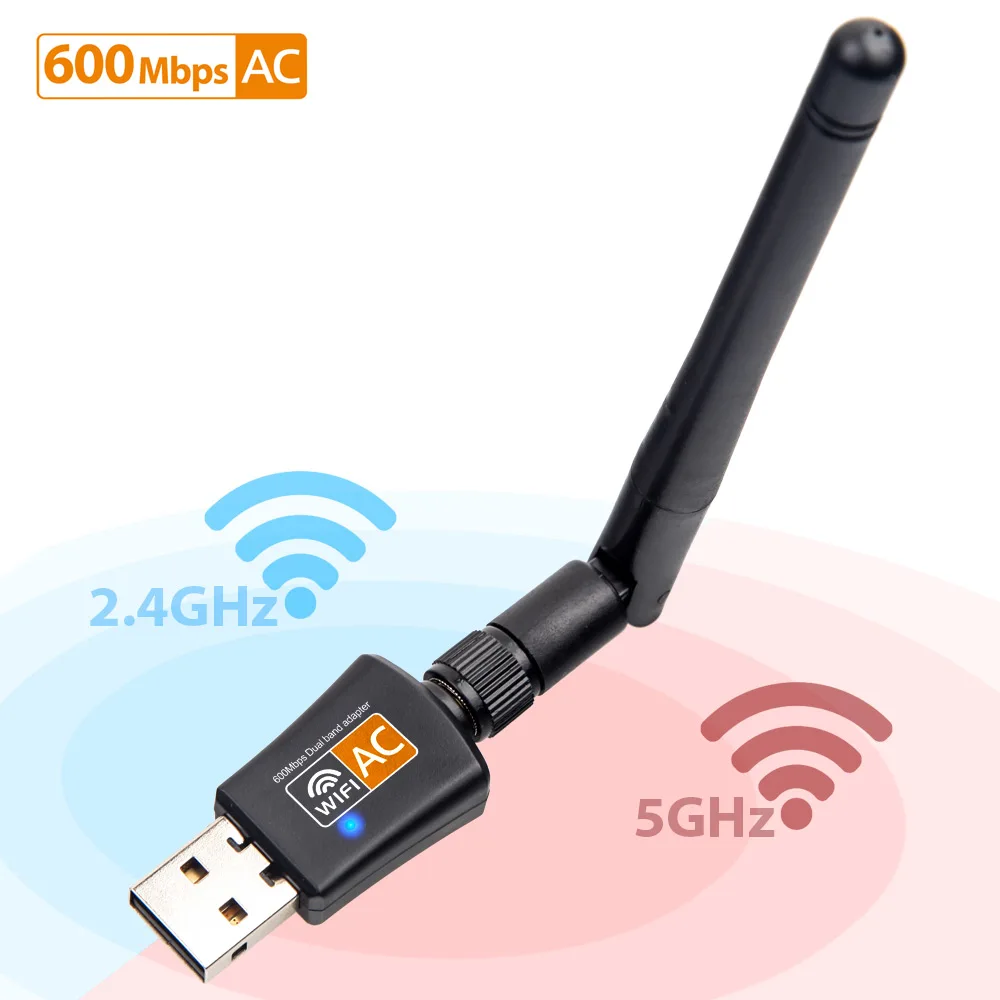 USB Wi Fi адаптер 802.11AC 600 Мбит/с 5 ГГц 2 дБи|wifi dongle|5ghz usb wifiadapter wi-fi |