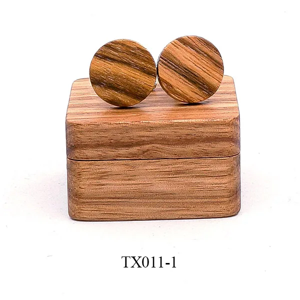 Классические мужские деревянные французские запонки ювелирные изделия деревянные Свадебные аксессуары деревянный стиль для мужчин рубашка с деревянной подарочной коробкой - Окраска металла: TX011-C1