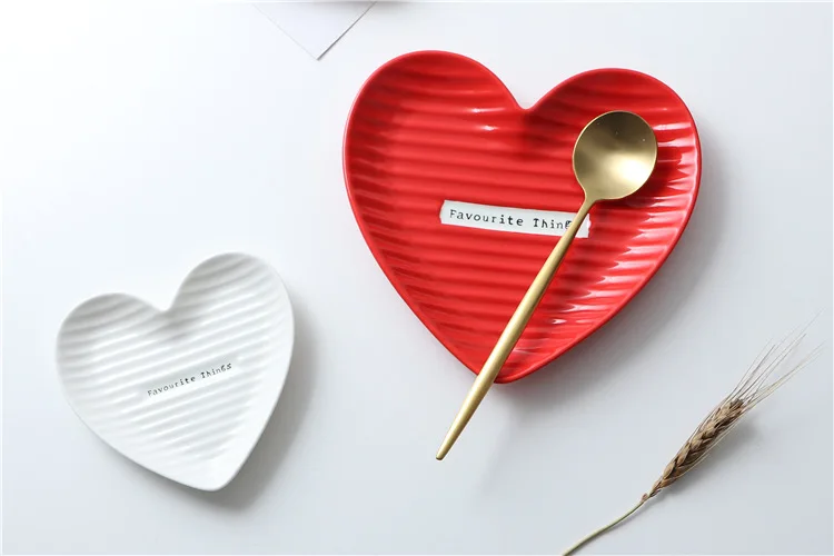 2 размера 13 см 20 см любовь керамическая в форме сердца для завтрака десерт стейк скандинавские блюда Тарелка домашний аксессуар Валентина свадьба