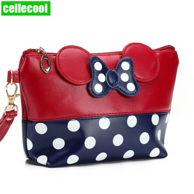 

Cartoon Bow Makeup Case Women Zipper Hand Holding Make Up Handbag Organizer Storage Pouch Toiletry Wash Bags Travel Cosmetic Bag