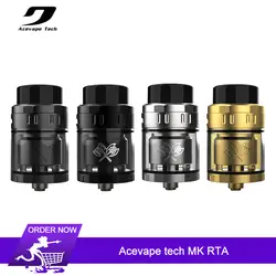 Оригинальный бак Acevape tech MK RTA 25 мм 5 мл одна/двойная головка катушки распылитель герметичный Топ система воздушного потока электронная