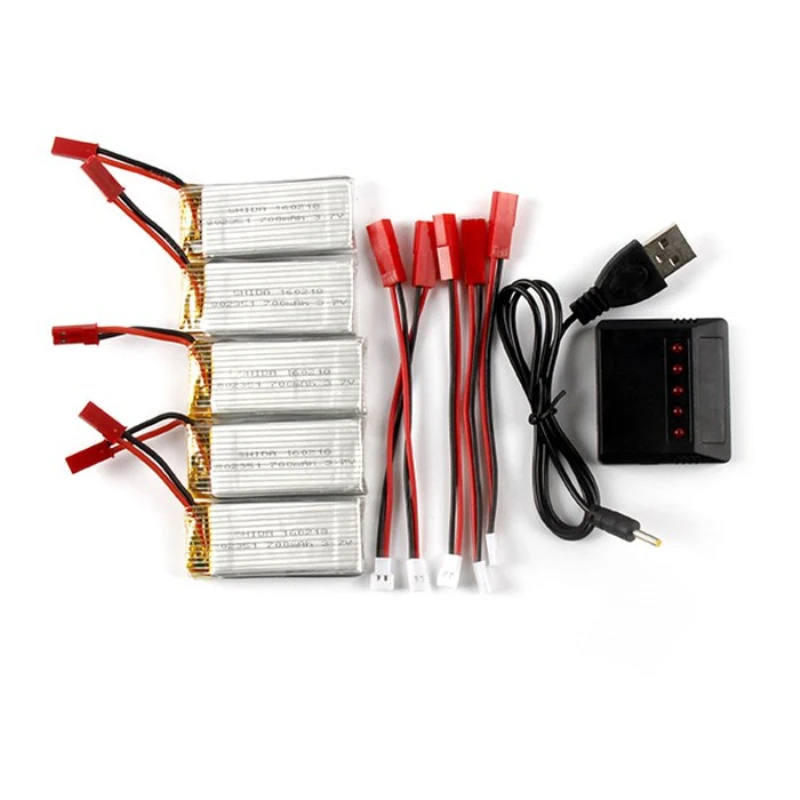 

Durable 5 x 3.7V 700mAh Battery + Balance Charger / Cable Set Accessory for JXD 509G 509W LIDI L6W L6F JJRC H12C RC Drone