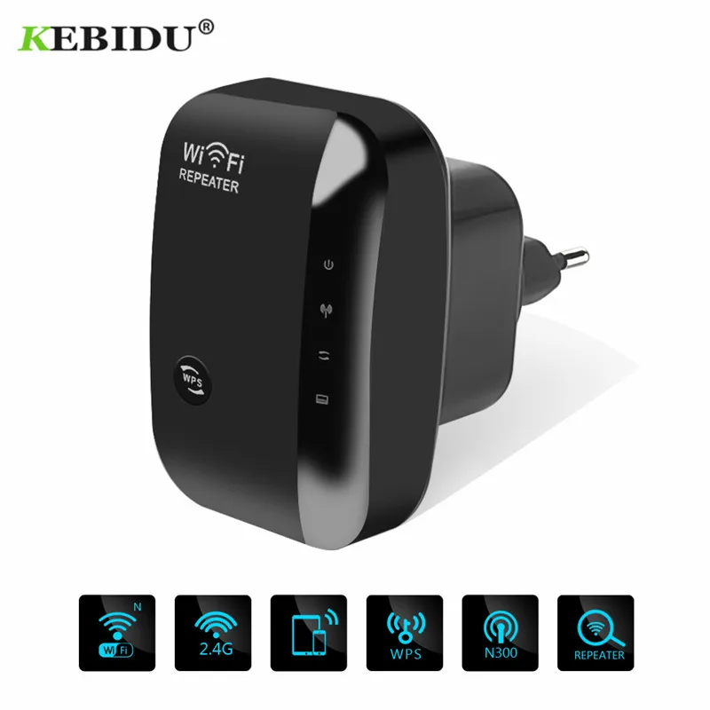 

KEBIDU N300 Wifi Repeater Router Acess point AP 300 Mbps wifi signal amplifier wireless Signal Booster 802.11n / b / g WPS