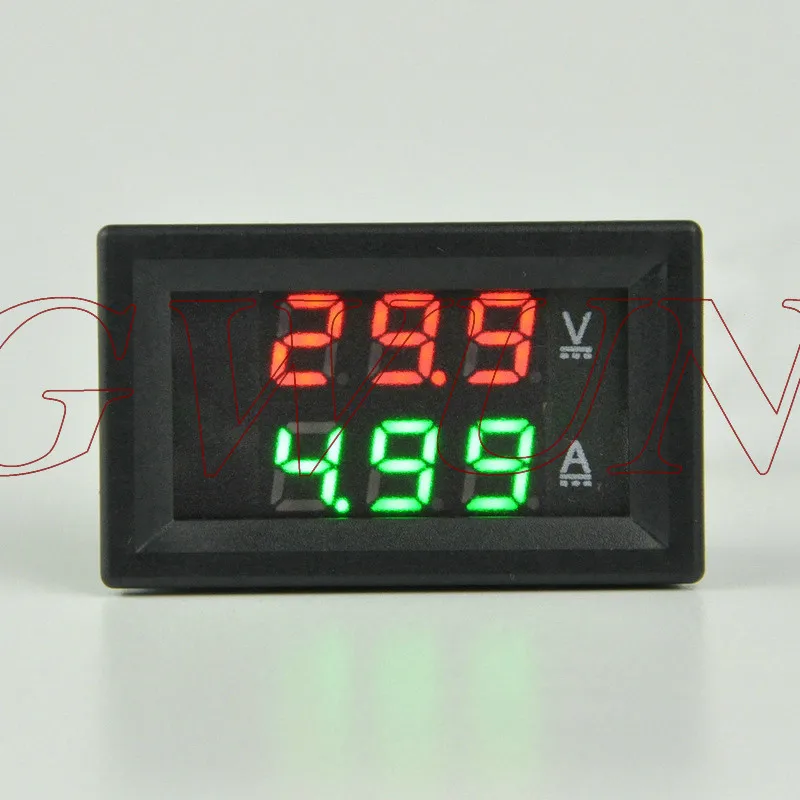 GWUNW BY32A 0-30 В 0-5A DC Цифровой Напряжение Амперметр Текущий тестер Вольтметр двойной светодиодный Дисплей красные, синие светодиодный - Цвет: red and green