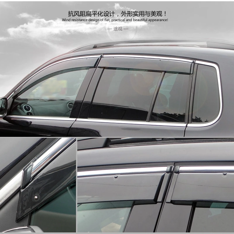 Тенты для окон Volkswagon VW Tiguan 2010 2015 тенты защиты от дождя аксессуары украшения